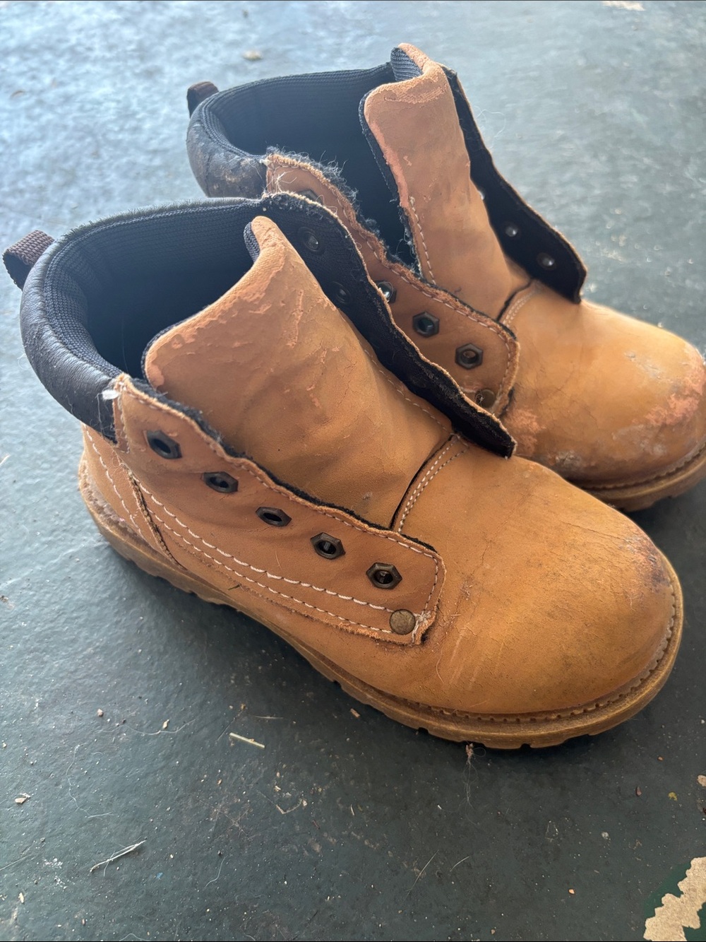 Brahma Tan Kids Work-Style Leather Boots